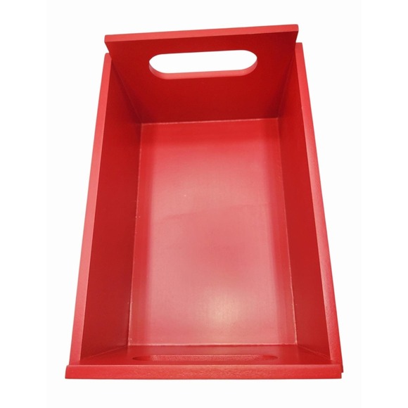 Vintage Mrs. Fields Red Wooden Crate Tote Store Display Cookie Logo Box - Picture 5 of 5